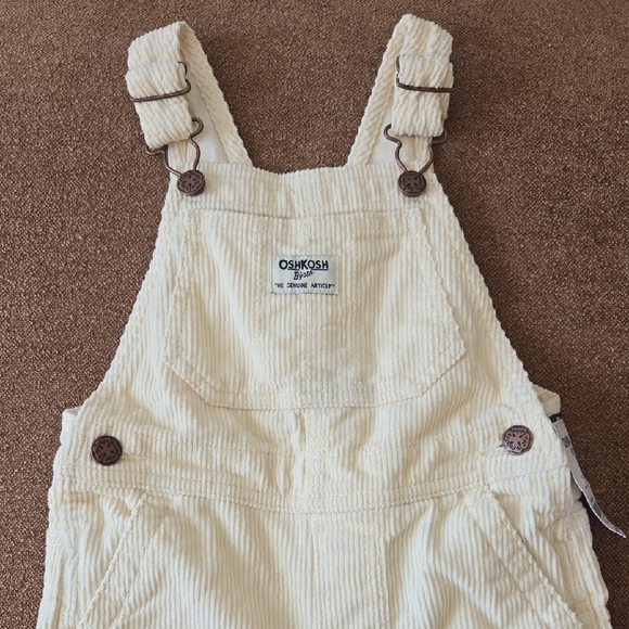OshKosh B'gosh Other - OshKosh B'gosh Corduroy 3T Cream Kids Toddler Overalls NWT